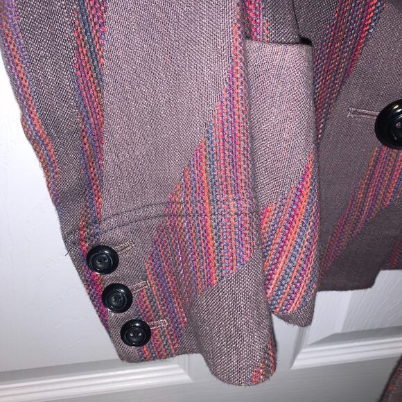 Anthropologie Cidra Women's Boho Woven Cotton Jacket Size 6 Colorful Office City - Picture 6 of 9